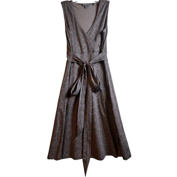 Toad&Co Black Sleeveless V-Neck Cue Wrap Knee Length Dress Sz S Travel Casual - Picture 2 of 16